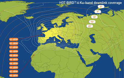    Hot Bird 6, 13E,   